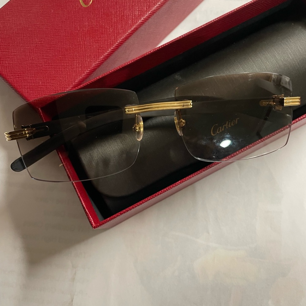 2021 Cartier Black Buffalo Horn Sunglasses/Eyeglasses